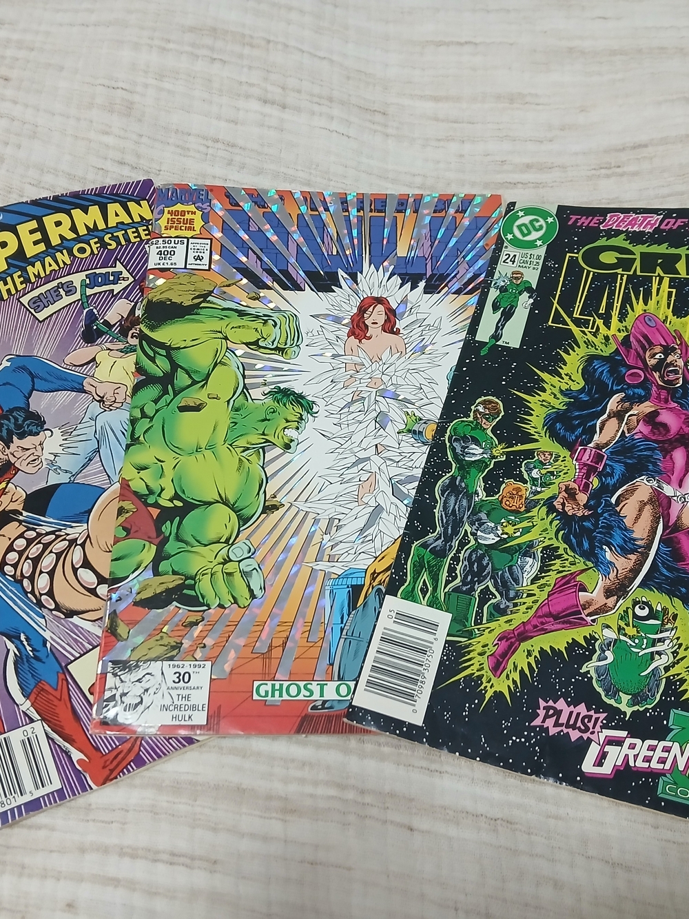 (2/15$)Marvel & DC 1990s Comic Books , Superman, HULK, Green Lantern
